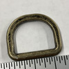 1" Metal D-Ring | Distressed Brass | Use for Bags / Strapping / Belts