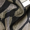 3 Yard Piece of Black with Large Gray Leaves | Upholstery / Slipcover Fabric | 54 Wide | BTY