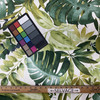 Panama in Tropical  | Green, Olive, Cram Tropical  Foliage  Allover Printed Duck Home Decor Fabric | Drapery |  Vilber | 100% Cotton |  54" Wide | Sold BTY