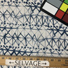 Tayday in Indigo |  Shibori Print in Blue Natural Printed Duck Home Decor Fabric |  Drapery |   Vilber | 100% Cotton |  54" Wide | Sold BTY