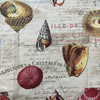 Oceanis | Home Decor Fabric | Nautical Shells | Blue / Red / Green | Vilber | Medium Weight | 100% Cotton | 54" Wide | By the Yard
