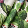 Mojave in Green  | Desert Cactus on Natural Printed Duck Home Decor Fabric | Drapery | Vilber | 100% Cotton | 54" Wide | Sold BTY