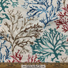 Coral in Multi  | Blue, Teal, Red, Brown Coral  Printed Duck Home Decor Fabric | Drapery |  100% Cotton |  54" Wide | Sold BTY