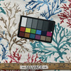 Coral in Multi  | Blue, Teal, Red, Brown Coral  Printed Duck Home Decor Fabric | Drapery |  100% Cotton |  54" Wide | Sold BTY