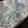 Palms in Teal  |  Tropical Palm in Teal Green and Tan Printed  Duck Home Decor Fabric | Vilber | Drapery | 54" Wide | Sold BTY