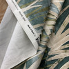 Palms in Teal  |  Tropical Palm in Teal Green and Tan Printed  Duck Home Decor Fabric | Vilber | Drapery | 54" Wide | Sold BTY