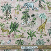 Victoria in Pink | Home Decor Fabric | African Animals | Pink / Green | Vilber | Medium Weight | 100% Cotton | 54" Wide | By the Yard