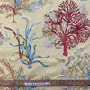 Coral and Seaweed in Yellow / Blue / Orange | Home Decor Fabric | Nautical | Vilber | Medium Weight | 100% Cotton | 54" Wide | By the Yard