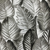 Tropical Leaves in Grey / White | Home Decor Fabric | Vilber Aloha 2791 | Medium Weight | 100% Cotton | 54" Wide | By the Yard