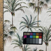 Barbados in Green / Blue / Off White | Home Decor Fabric | Palm Trees | Vilber | Medium Weight | 100% Cotton | 54" Wide | By the Yard