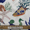 Nautical Fish and Shells | Blue / Orange / Green | Home Decor Fabric | Vilber Niza 3489 | Medium Weight | 100% Cotton | 54" Wide | By the Yard