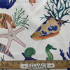 Nautical Fish and Shells | Blue / Orange / Green | Home Decor Fabric | Vilber Niza 3489 | Medium Weight | 100% Cotton | 54" Wide | By the Yard