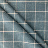 Seaview in Baltic Blue | Upholstery Fabric | Windowpane Plaid in Turquoise / Cream  | Medium Weight | 70% Polyester, 30% Cotton  | Richloom | 54" Wide | BTY