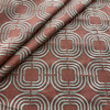 Chain Reaction in Cayenne | Drapery / Light Upholstery Fabric | Embroidered Circles in Tan on Brick Orange | P/K Lifestyles | 54" Wide | By the Yard