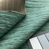 Galton in Peacock | Chenille Upholstery Fabric | Stripes in Green / Brown | Heavy Weight | 54" Wide | By the Yard