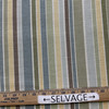 Sandpiper in Ocean | Canvas Upholstery / Slipcover Fabric |  Stripes in Green / Blue / Brown / Yellow | Medium Weight | 54" Wide | By the Yard