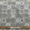 Lumi in Sand | Vinyl Upholstery Fabric | Mid Century Modern Circles | Sand / White / Blue | 54" Wide | By the Yard