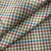 Chichi in Coral | Aqua, Coral, Green, Multicolored  Houndstooth Upholstery Fabric | Home Decor | Slipcover | 54" Wide | Sold BTY