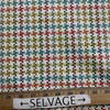 Chichi in Coral | Aqua, Coral, Green, Multicolored  Houndstooth Upholstery Fabric | Home Decor | Slipcover | 54" Wide | Sold BTY