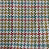 Chichi in Coral | Aqua, Coral, Green, Multicolored  Houndstooth Upholstery Fabric | Home Decor | Slipcover | 54" Wide | Sold BTY