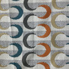 Crescent Geo in Multi | Jacquard Upholstery Fabric | Orange / Blue / Grey | Heavy Weight | 54" Wide | By the Yard