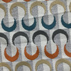 Crescent Geo in Multi | Jacquard Upholstery Fabric | Orange / Blue / Grey | Heavy Weight | 54" Wide | By the Yard