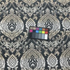 Solano in Mica | Charcoal Grey Tan Classic Woven Damask Upholstery Fabric | Heavyweight Chenille | Home Decor | 54" Wide | Sold BTY