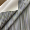 Mixology in Chalice | Retro Vinyl Upholstery Fabric | Stripes in Blue / Green / Grey | Commercial Grade | 54" Wide | By the Yard