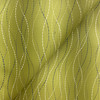 Tranquil in Lemon  | Citrus Green Wavy Line Geometric Print Faux Leather Contract Upholstery Vinyl Fabric  |  High Performance | Knit back |  Heavyweight | 54 Inch WIde | Sold BTY