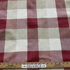 Giorgio in Cherry | Drapery / Home Decor Fabric | Pink / Linen / Off White Buffalo Plaid | Light-Medium Weight | 54" Wide | By the Yard