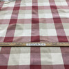 Giorgio in Cherry | Drapery / Home Decor Fabric | Pink / Linen / Off White Buffalo Plaid | Light-Medium Weight | 54" Wide | By the Yard