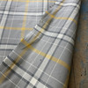 Big Ben in Paloma  | Tartan Plaid Fabric in  Grey, Yellow, Cream  |  Midweight Home Decor Fabric |  Cotton Blend Twill | Marlatex | 54" Wide | BTY