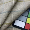 Daybreak in Tranquil | Upholstery Fabric | Windowpane Plaid in Beige / Green / Blue | Medium Weight | 54" Wide | By the Yard