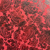 Paisley Faux Suede in Red / Black | Upholstery Fabric | Heavyweight | 54" Wide | By the Yard