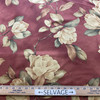 Large Scale Floral in Gold / Burgundy / Green | Chintz Drapery Fabric | Medium weight | 54" Wide | By the Yard