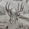 Wildlife in Doeskin | Upholstery Fabric | Moose / Bear on Herringbone | Tan / Brown | Medium Weight | 54" Wide | By the Yard