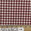 Kerry In Cranberry  | Upholstery Fabric | Dk Red / Off White Houndstooth | Ralph Lauren | Heavyweight | Home Decor |  54" Wide | Sold BTY