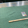 Cher in Jadeite | Pre Quilted Upholstery Fabric | Wavy Design in Green / Blue | 80% Poly / 20% Cotton | Heavyweight | 54" Wide | BTY