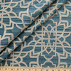 Simone in Mineral | Jacquard Upholstery Fabric | Scrollwork in Teal / Brown | Medium Weight | 54" Wide | By the Yard