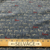 P.KAUFMAN ILOVEYOU In Color DENIM Printed home Decor Fabric | By the Yard