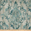 2.5 Yard Piece of Swavelle Cauthen Damask Barkcloth Teal | Medium/Heavyweight Barkcloth Fabric | Home Decor Fabric | 54" Wide