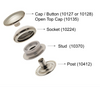 SILVER DURABLE SNAP CAP 11/64" Stainless Steel | 10128 |