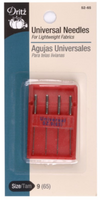 Universal Sewing Machine Needles | 4 piece | Size 9 (Lightweight) | Dritz