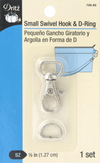 1/2" Small Swivel Hook & D-Ring Nickel | Bag / Strap Hardware | Dritz
