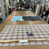 Plaid Twill in Orangish Brown and Grey | Upholstery Fabric | Medium Weight | 54" Wide | By the Yard