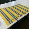 Stripes in Yellow / Teal / Orange / Black | Outdoor Upholstery Fabric | Waterproof | Solution Dyed Acrylic | 54" Wide | By the Yard