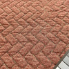 Pre-Quilted Geometric in Brick Red with Brown Boucle | Upholstery Fabric | Heavyweight | Backed with Batting | 54" Wide | By the Yard
