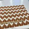 Chevron Printed Velvet in Orange / Yellow / Brown / Off White | Upholstery Fabric | Soft | 54" Wide | By the Yard