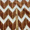 Chevron Printed Velvet in Orange / Yellow / Brown / Off White | Upholstery Fabric | Soft | 54" Wide | By the Yard
