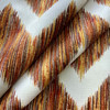 Chevron Printed Velvet in Orange / Yellow / Brown / Off White | Upholstery Fabric | Soft | 54" Wide | By the Yard